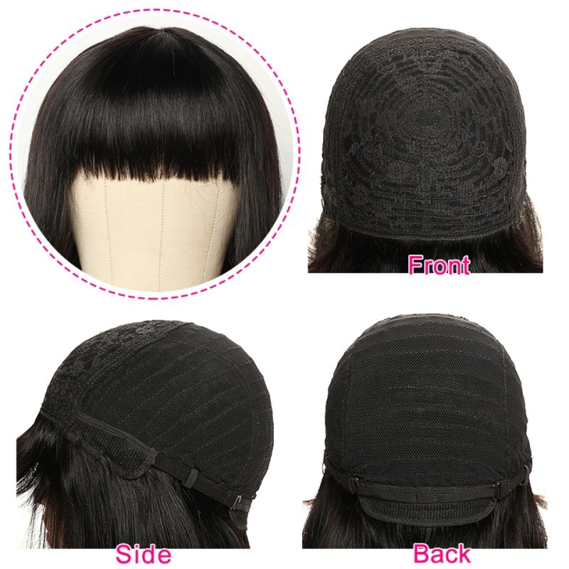 Brazilian Hair Double Drawn Straight Bob Wig With Bang - 图片 9